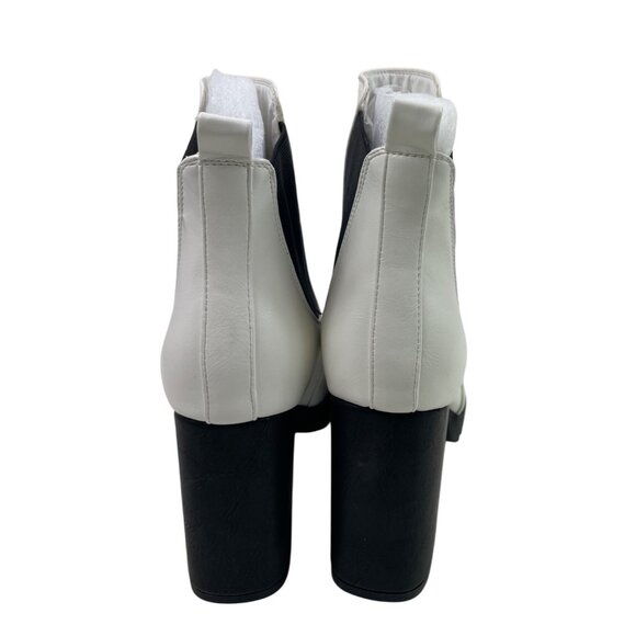 Mia Women’s Boots 7.5 Medium Gwyn Chelsea Platform Zip Ankle White Faux Leather - Picture 6 of 12